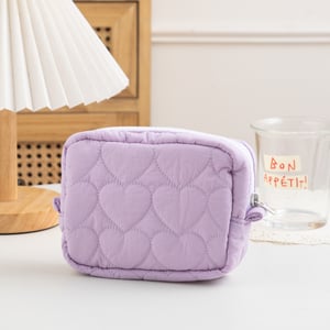 1 Piece Simple Series Sweet Heart Polyester Women's Makeup Bags h5 